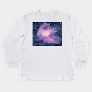 Galaxy with pink nebula Kids Long Sleeve T-Shirt